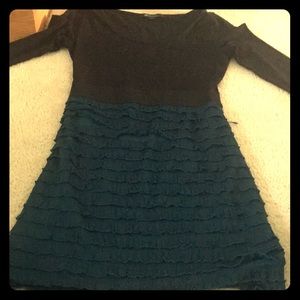 Leotard layered ruffle shirt dress